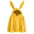 thumbnail image 4 of Women Long Sleeve Rabbit Hoodie Sweatshirt Bunny Ear Pullover Tops for Autumn Winter, 4 of 4