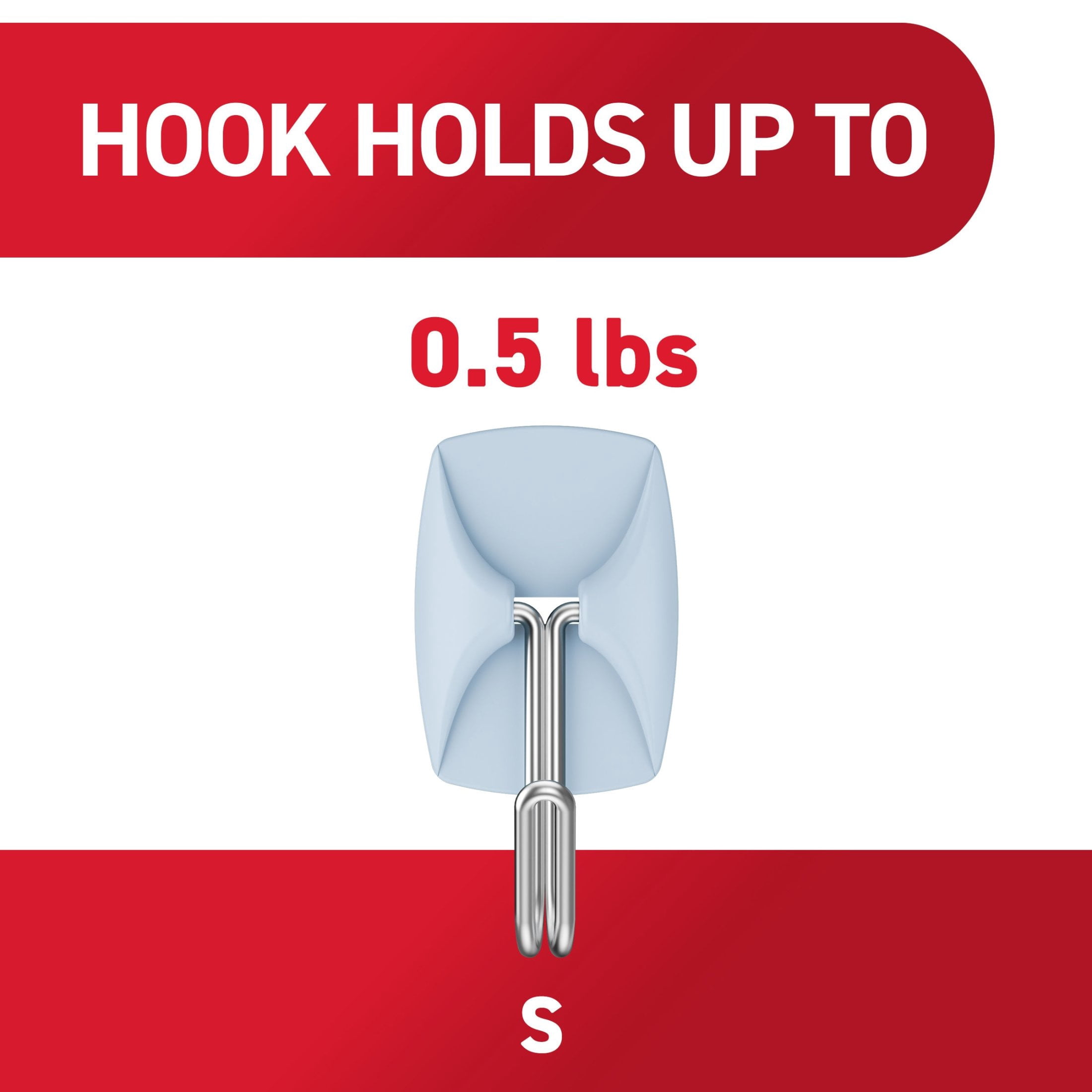Command Small Wire Hooks, Sky, Holds .5 lbs, 9 Hooks, 12 Adhesive Strips
