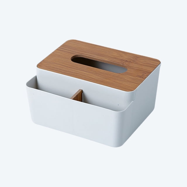 Tumotour Tissue Box Living Room Plastic Material Originality Tissue Box Multi-compartment Storage Cosmetic Lipstick Accessories Desktop Storage Box