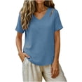 thumbnail image 2 of BUIGTTKLOP Womens Tops Short Sleeve Shirts Casual V Neck T Shirts Lightwieght Loose Fitted Tees, 2 of 6