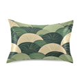 thumbnail image 7 of Yayeee Pillowcase Standard Size Set of 2 Satin Wrinkle Resistant Pillow Case, Green Abstract Shapes, 7 of 7