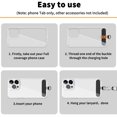 thumbnail image 4 of Phone Tether Tab for iPhone, Cell Phone Lanyard Patch, Phone Strap Replacement Part for All Full Phone Cases (Black), 4 of 6