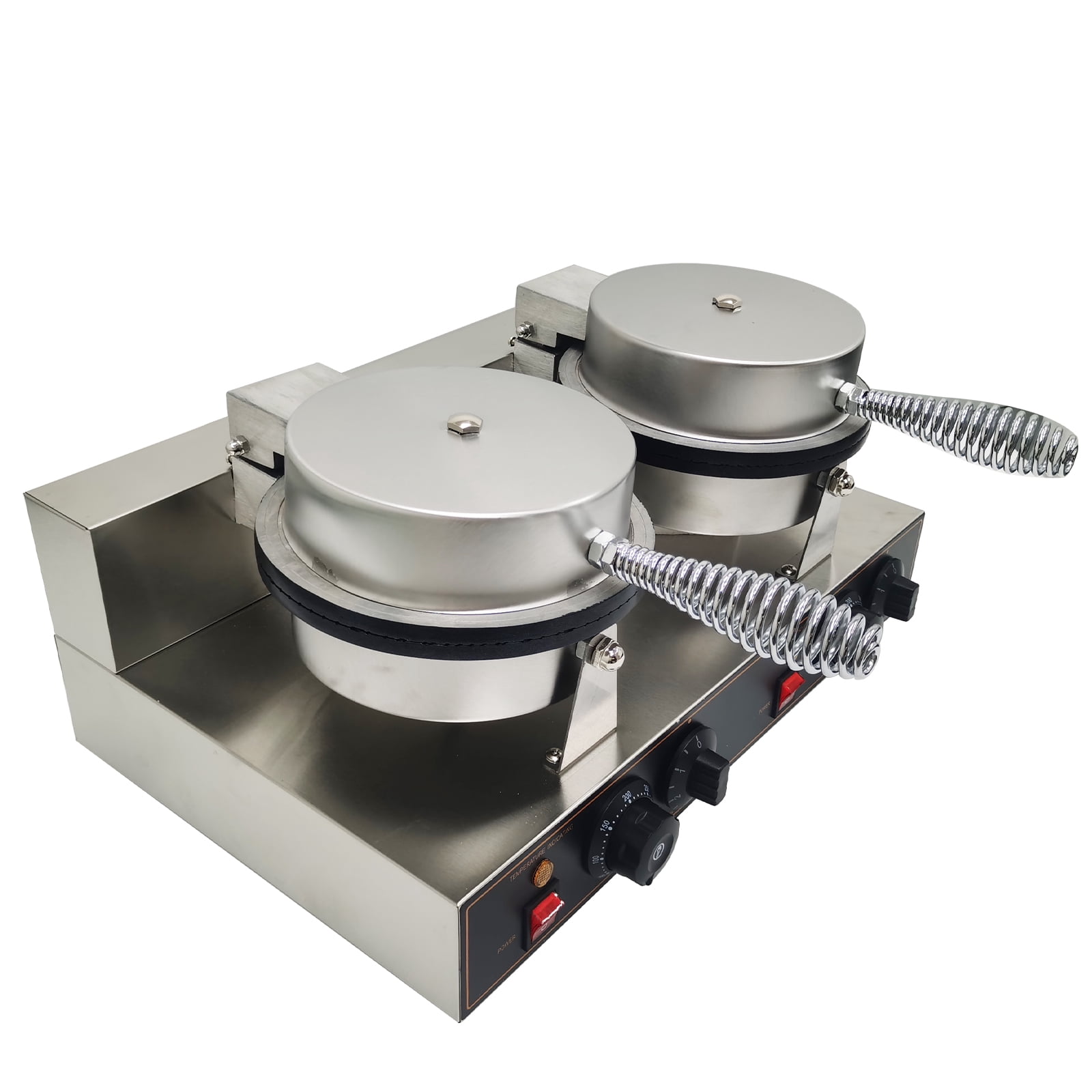 Techtongda Double Station Electric Nonstick Ice Cream Egg Waffle Cone Baker Ice Cream Cone Maker Machine