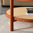 thumbnail image 6 of 2-Tier Round Rattan Coffe Table with Tempered Glass Tabletop for Living Room Dining Room Bedroom, 6 of 10