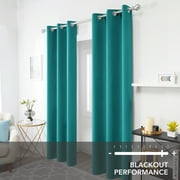 Deconovo Grommet Room Darkening Curtains Thermal Insulated Window Drapes 42x108 inch Turquoise Set of 2