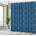 thumbnail image 4 of Ambesonne Deep Sea Shower Curtain, Colorful Mantas Silhouette, 69"Wx70"L, Night Blue Multicolor, 4 of 4