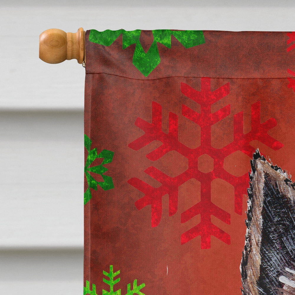 Norwich Terrier Red Snowflakes Holiday House Flag