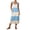Light Blue, variant on Women's U Neck Sleeveless Midi Dress Wide Color Block Stripes Side Seam Pockets Loose Fit Casual Summer Jersey Shift Dress