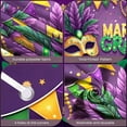 thumbnail image 4 of Colorful Feathers Mardi Gras Banner Golden Mask Carnival Backdrop Bead Necklace Star Pattern Festive Background for Mardi Gras Festival Carnival Party Holiday Gathering, 4 of 9