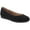 Black Micro Suede, variant on Womens Lydiaa Faux Leather Snake Print Ballet Flats