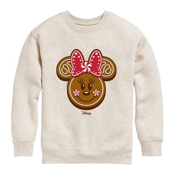 Disney - Minnie Gingerbread Head Graphic Long Sleeve Fleece Sweatshirt