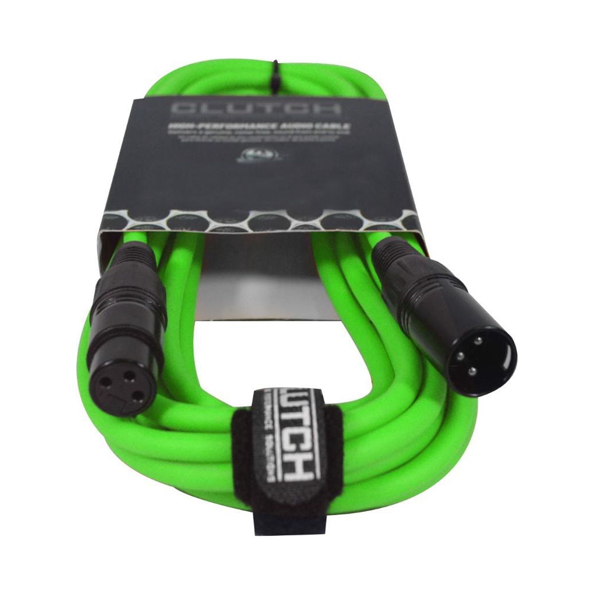 Clutch 20' Green Sure-Fit XLR Female to XLR Male Microphone/Speaker Cables Quad Package