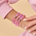thumbnail image 2 of Pink Nebula | .925 Sterling Silver | Galaxy Glass Pebble Bracelet, 2 of 6