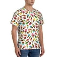thumbnail image 4 of Yiaed Ice Cream Popsicles Print Mens Short Sleeve Tight Fit T-Shirt, Crewneck Casual Tee-Large, 4 of 5