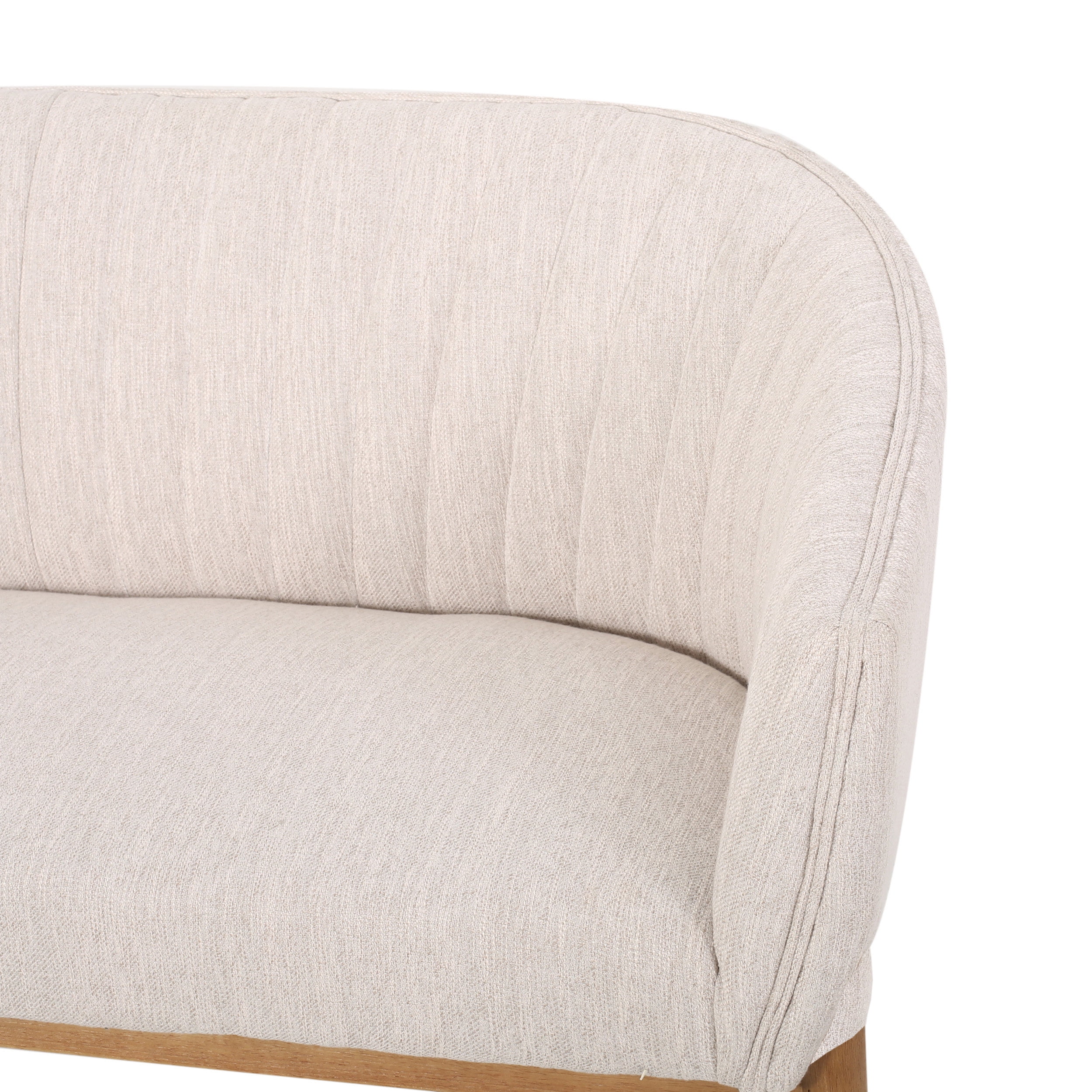 Noble House Nickolas Channel Stitching Fabric Loveseat, Beige