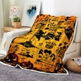 thumbnail image 4 of Halloween Throw Blanket, Horror Pumpkin Skull Witch Ghost Spider Flannel Blanket, Trick or Treat Warm Cozy Blanket, Scary Halloween Blanket for Couch, Bed, Sofa Decor,60X80IN Orange, 4 of 5