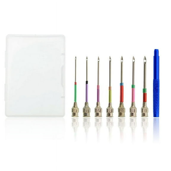 WNFJR Punch Needle Set for DIY Embroidery & Crafts - Interchangeable Needle Tips, Color-Coded, Stainless Steel, Ideal for Customized Textiles and Decorations
