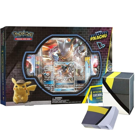 Detective Pikachu Greninja-Gx Case File: Pokemon TCG: 2 Greninja Foil Trading Cards + 7 Booster Pack + 1 Ultra Ball Themed Deck Box with matching 100
