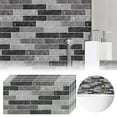thumbnail image 2 of 5 Sheet Peel and Stick Backsplash Waterproof Stone Backsplash Tile Marble Self Adhesive Peel and Stick on Backsplash for Kitchen Bathroom Fireplace Cabinet 4"x8" Black, 2 of 7