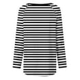 thumbnail image 5 of hxobax Oversized Striped Pullover Tops for Womens Colorblock Long SLeeve Raglan Shirts Tunics Blouse, 5 of 6