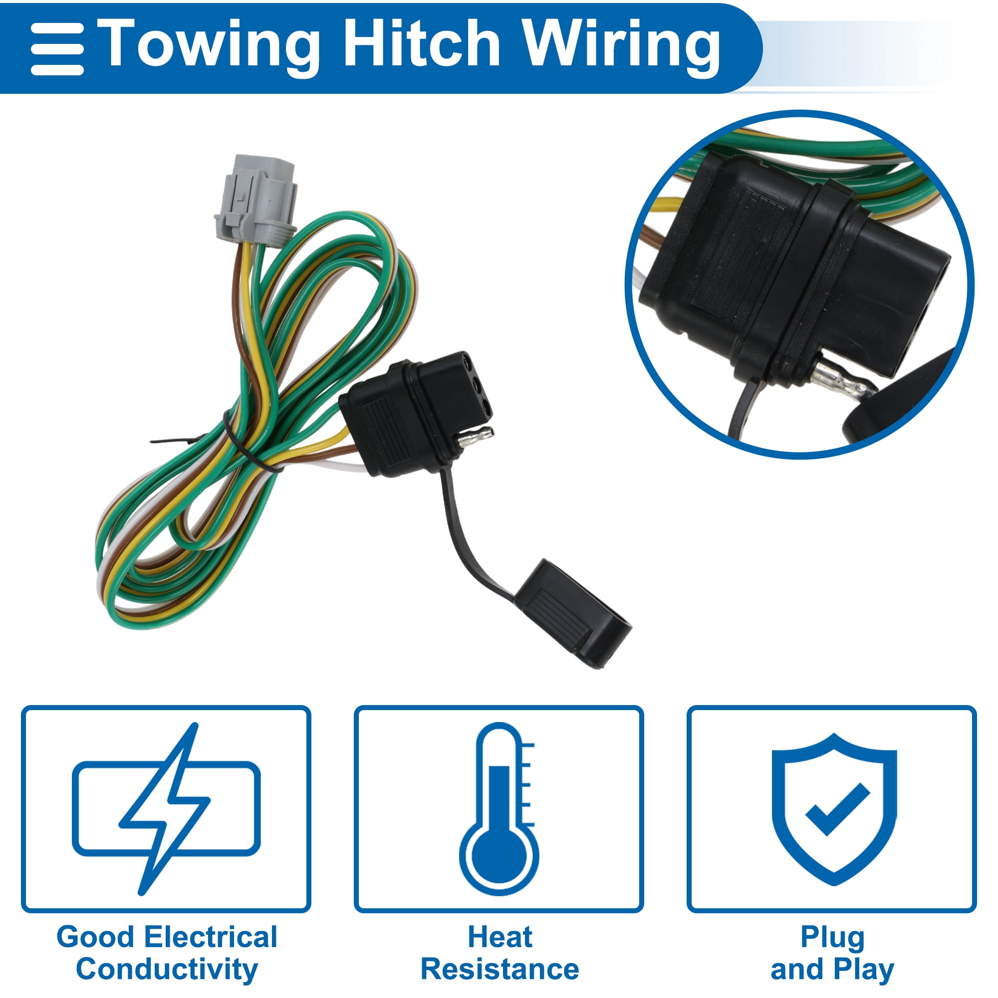 Unique Bargains 4 Pin Trailer Wiring Harness No.56520 for Nissan Pathfinder 2022-2025