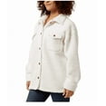 thumbnail image 2 of 32 Degrees Women's Cozy Fleece Shirt Jacket Oversized (Cream, XL/XXL), 2 of 5