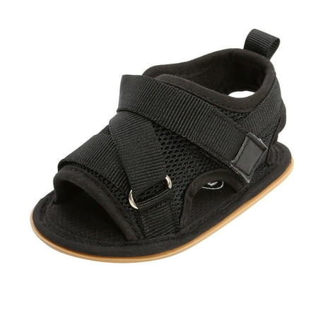 

Toddler Kids Boys Girl Baby Paste Soild Colour The Floor Barefoot Non-Slip First Walkers Prewalker Sandals 0-18M Black 6 Months-12 Months