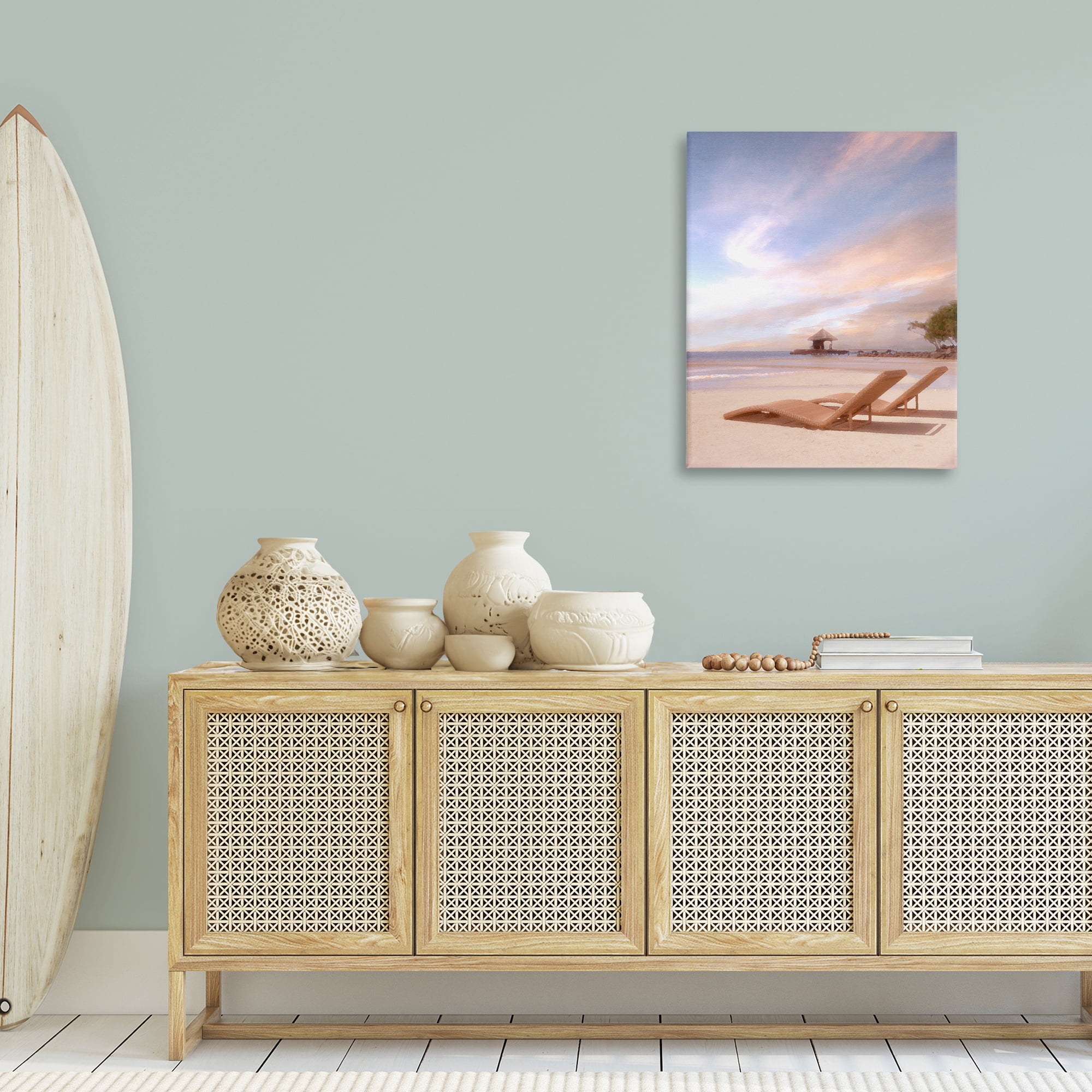 Stupell Industries Lounging Beside Sea Landscape Painting Gallery Wrapped Canvas Art Print Wall Art, 24 x 30