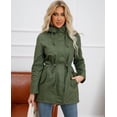 thumbnail image 5 of Gabardina de talla grande para mujer, manga larga, con cremallera, longitud media, cortavientos, informal, otoño, cálido, sudaderas con capucha de algodón, 5 of 5