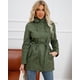 thumbnail image 4 of Gabardina de talla grande para mujer, manga larga, con cremallera, longitud media, cortavientos, informal, otoño, cálido, sudaderas con capucha de algodón, 4 of 4