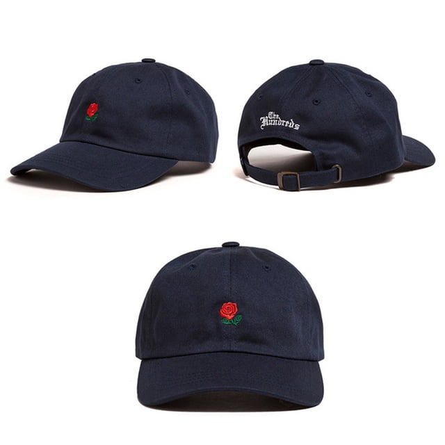 Hommes Femmes Floral Rose Brodé Papa Chapeau Baseball Casquette de Baseball Réglable en Toile Réglable Crête Coton Chapeaux
