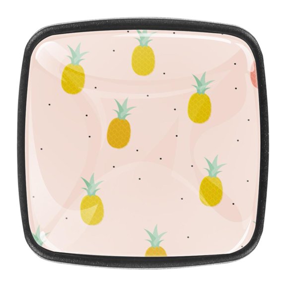 4 Pcs Square Cabinet Handle Cupboard Knob Drawer Pulls Handle Pineapple Drawer Knobs with Screws Furniture Decoration