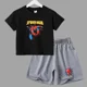 thumbnail image 3 of Conjunto de 2 piezas de camiseta y pantalones cortos deportivos para niños de Marvel Spider-Man, conjunto de verano para bebés de 3 a 12 años, ropa de marca de dibujos animados para niños, 3 of 5