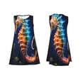 thumbnail image 7 of KLL Yellow Fish Seahorse Pattern Womens Summer Dresses 2025,Loose Round Neck Sleeveless Sundresses Tank Dresses with Pockets, 7 of 7