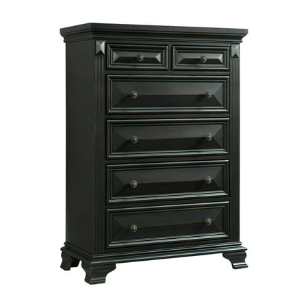 Picket House Furnishings Trent 6 Drawer Chest In Antique Black
