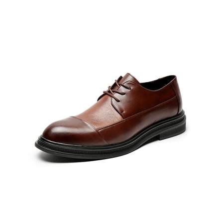 

Avamo Mens Leather Shoe Pointed Toe Oxford Dress Shoes Derby Flats Formal Party Comfort Lace Up Brown 8