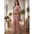 thumbnail image 4 of Conjunto 2 Piezas Blusa y Pants Casual Elegante Súper Cómodo Tejido Canalé para Mujer, 4 of 5