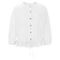 thumbnail image 4 of Blusa de manga larga de color sólido a la moda para mujer, blusas informales con volantes y cuello redondo Fridja  bvmnju298, 4 of 8