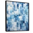 thumbnail image 2 of Designart "Scandinavian Tiles in White and Blue VI" Abstract Framed Wall Art - Modern White Abstract Tile Bedroom Framed Canvas Wall Art, 2 of 6