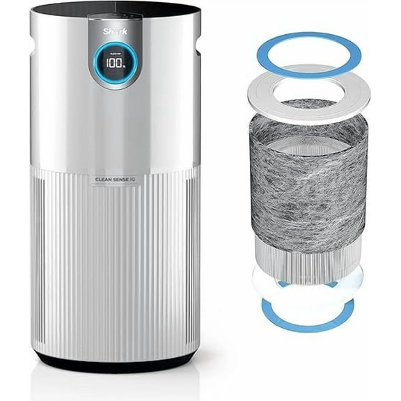 Shark HP102 Air Purifier with Nanoseal HEPA, Cleansense IQ, Odor Lock, Cleans up to 500 Sq. Ft, White