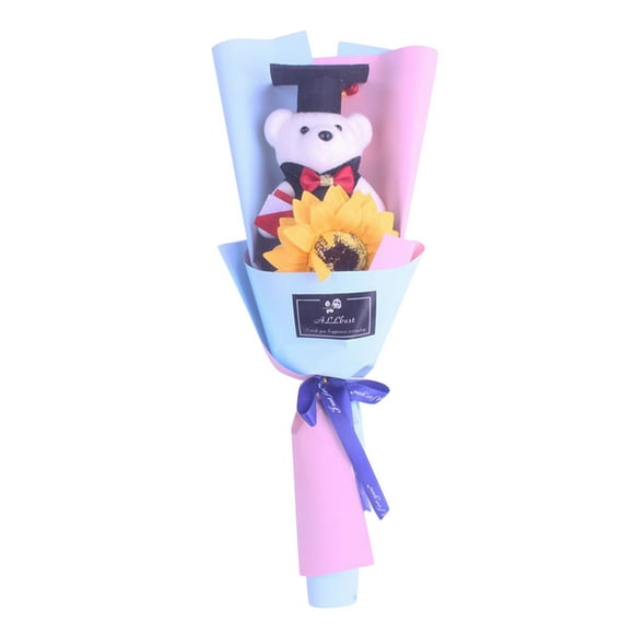 YoaNJYGR Ourson en Peluche Peluche Collation des Grades Collation des Grades Ornement Chic Bouquet d'Ourson Tissu Accessoires de Banquet Cadeau de Collation des Grades Décorations Bébé Savon Fleur Décorer Statue Poupées pour Filles