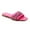 FUCHSIA, variant on GJPBGK Women’s Square Toe Flat Slide Sandals Rhinestone & Tassel Decor Slip-On Indoor Shower Slides for Casual Wear