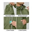 thumbnail image 5 of Little Donkey Andy Men's Warm Recycle Insulated Jacket Hooded Lightweight Windproof Winter Coat Hiking Running Travel Pesto Green XXL, 5 of 6