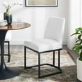 thumbnail image 2 of Side Dining Chair, Fabric, Metal Steel, Black White, Modern Contemporary Urban Design, Kitchen Room Cafe Bistro Restaurant Hospitality, 2 of 9