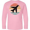 thumbnail image 3 of Inktastic Airplane Pilot Vintage Sunset Long Sleeve Youth T-Shirt, 3 of 5