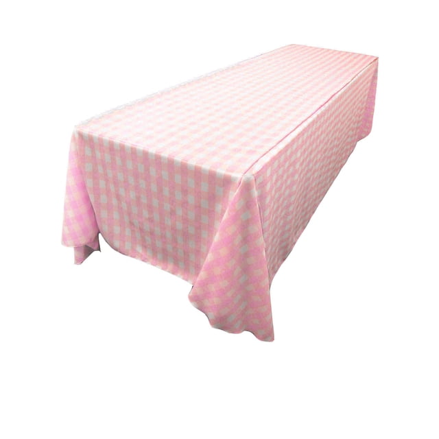 Mantel LA Linen TCCheck, 90 x 132, rosa, K37, poliéster a cuadros
