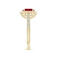thumbnail image 3 of ANGARA Natural Vintage Style 1 ct Ruby & Diamond Scalloped Halo Ring in 14K Yellow Gold for Women (Size-7x5mm) | July Birthstone, Birthday, Anniversary, Jewelry Gift for Women | Natural Ruby Ring, 3 of 10
