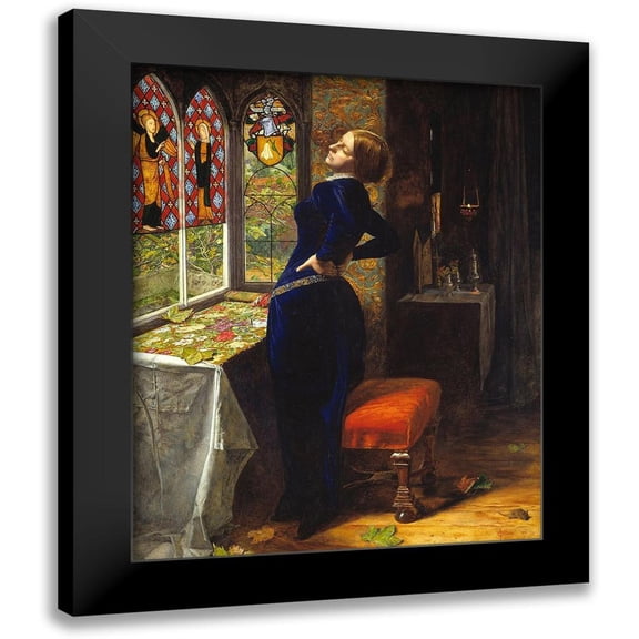 Millais, John Everett 12x14 Black Modern Framed Museum Art Print Titled - Mariana