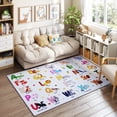 thumbnail image 6 of Janvonne Animal Alphabet Kids Area Rug - Soft ABC Learning Carpet, Non-Slip Washable Play Mat for Nursery Playroom Bedroom,5'x7',Blue, 6 of 9