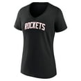 thumbnail image 2 of Women's Black Houston Rockets Alternate Logo V-Neck T-Shirt, 2 of 3